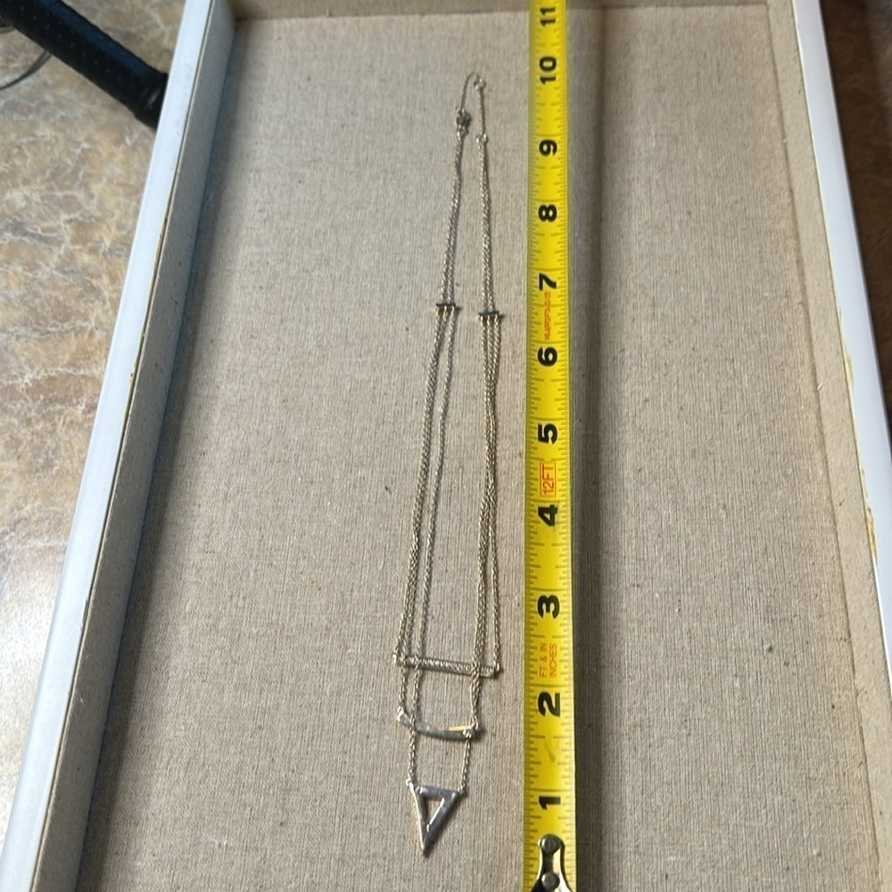 Sterling silver layered necklace with rhinestones and bar accents - Picture 6 of 8